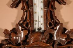 Equestrian Hunting Interest Black Forest Very Fine Carved Aneroid Barometer - 3328245