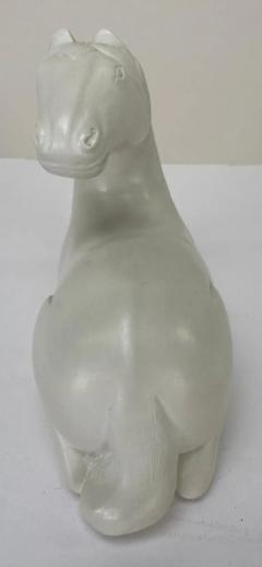 Equestrian White Horse Statue Clay Sculpture - 3615402