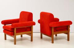 Erberto Carboni Pair of Oak Upholstered Armchairs by Erberto Carboni - 1812924