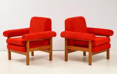 Erberto Carboni Pair of Oak Upholstered Armchairs by Erberto Carboni - 1812927