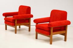 Erberto Carboni Pair of Oak Upholstered Armchairs by Erberto Carboni - 1812929