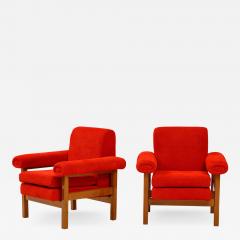 Erberto Carboni Pair of Oak Upholstered Armchairs by Erberto Carboni - 1813685