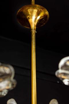 Ercole Barovier Art Deco Brass Mounted Murano Glass Chandelier by Ercole Barovier 1940 - 1445377
