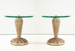 Ercole Barovier Barovier Fluted Murano Glass Side Tables Pair - 4716504