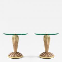 Ercole Barovier Barovier Fluted Murano Glass Side Tables Pair - 4716506