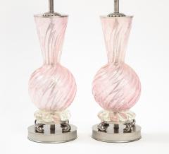 Ercole Barovier Barovier Pale Pink Murano Glass Lamps - 2491799