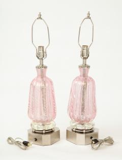 Ercole Barovier Barovier Pink Diamond Murano Glass Lamps - 906391