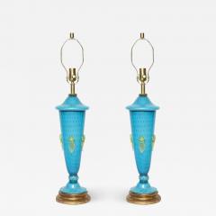 Ercole Barovier Barovier Tiffany Blue Murano Lamps - 844640