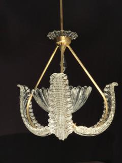 Ercole Barovier Charming Italian Art Deco Murano Chandelier by Ercole Barovier 1940s - 665766