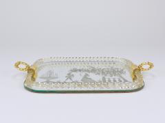 Ercole Barovier Ercole Barovier Swirl Murano Glass Mirror Serving Tray Venice 1940s - 4712326