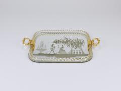 Ercole Barovier Ercole Barovier Swirl Murano Glass Mirror Serving Tray Venice 1940s - 4712327