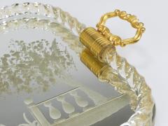 Ercole Barovier Ercole Barovier Swirl Murano Glass Mirror Serving Tray Venice 1940s - 4712329