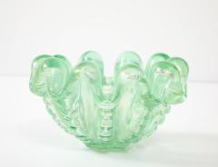 Ercole Barovier Green Iridescent A Grosse Costolature Clam Shell Glass Bowl by Ercole Barovier - 4509377