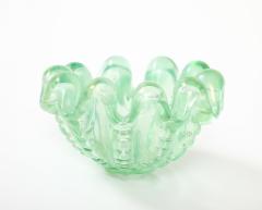 Ercole Barovier Green Iridescent A Grosse Costolature Clam Shell Glass Bowl by Ercole Barovier - 4509378