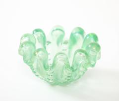 Ercole Barovier Green Iridescent A Grosse Costolature Clam Shell Glass Bowl by Ercole Barovier - 4509379