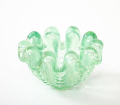 Ercole Barovier Green Iridescent A Grosse Costolature Clam Shell Glass Bowl by Ercole Barovier - 4509381