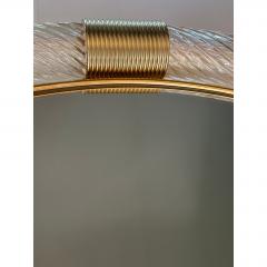 Ercole Barovier Luxury Round Torciglione Gold Murano Glass Wall Mirror in Barovier Style - 4735934