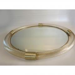Ercole Barovier Luxury Round Torciglione Gold Murano Glass Wall Mirror in Barovier Style - 4735936