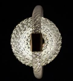 Ercole Barovier Pair of Art Deco Murano Glass and Brass Pendants or Lanterns by Ercole Barovier - 3177742