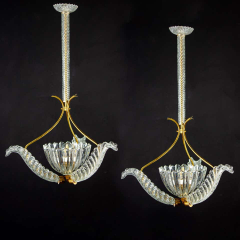 Ercole Barovier Pair of Liberty Pendants or Lanterns by Ercole Barovier 1940s - 1506511