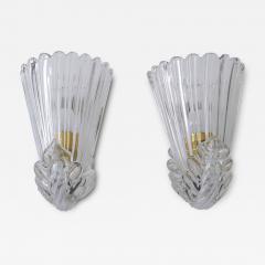 Ercole Barovier Set of Two Ercole Barovier Murano Bullicante Sconces for Barovier Toso 1950s - 4083932