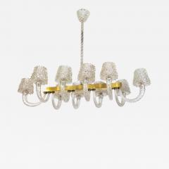 Ercole Barovier Spectacular Art Deco Murano Glass Chandelier by Ercole Barovier 1940 - 4434529