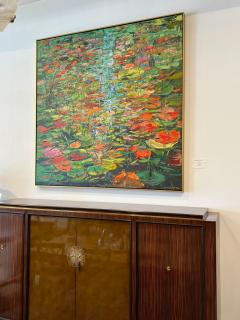 Eric Alfaro Contemporary Pond Garden Painting by Eric Alfaro titled Clear Waters  - 2871074