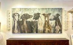 Eric Alfaro Galgos Greyhounds Impressive 10 Foot Long Painting by Eric Alfaro - 4619999