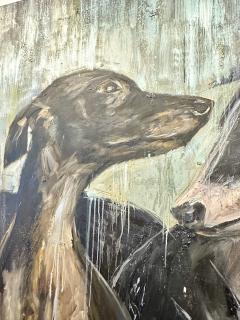 Eric Alfaro Galgos Greyhounds Impressive 10 Foot Long Painting by Eric Alfaro - 4620001