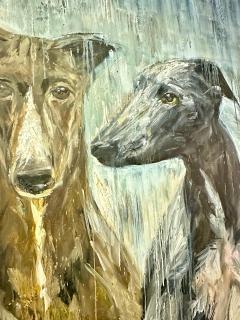 Eric Alfaro Galgos Greyhounds Impressive 10 Foot Long Painting by Eric Alfaro - 4620033