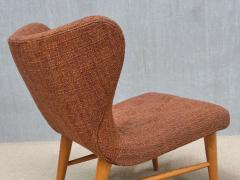 Eric Bertil Karl n Eric Bertil Karl n Lounge Chair in Ember Toned Upholstery and Elm Sweden 1940s - 4547499