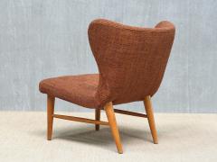 Eric Bertil Karl n Eric Bertil Karl n Lounge Chair in Ember Toned Upholstery and Elm Sweden 1940s - 4547503