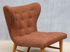 Eric Bertil Karl n Eric Bertil Karl n Lounge Chair in Ember Toned Upholstery and Elm Sweden 1940s - 4547512