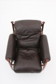 Eric Merthen Scandinavian Leather and Rosewood Lounge Chair Amiral by Eric Merthen - 1144088