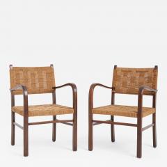 Erich Dieckmann A Pair of Bahaus Beech Seagrass Rope Armchairs by Erich Dieckma - 1576863