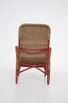 Erich Dieckmann Wicker and painted metal armchair in Bauhaus style - 3798091