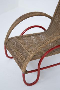 Erich Dieckmann Wicker and painted metal armchair in Bauhaus style - 3798092