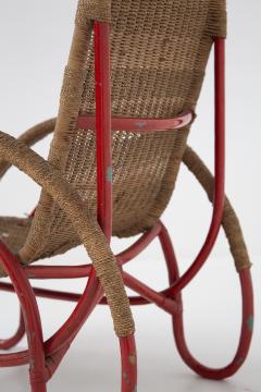 Erich Dieckmann Wicker and painted metal armchair in Bauhaus style - 3798093