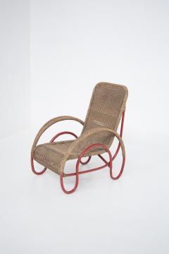 Erich Dieckmann Wicker and painted metal armchair in Bauhaus style - 3798095