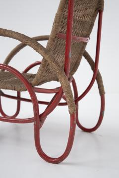 Erich Dieckmann Wicker and painted metal armchair in Bauhaus style - 3798097