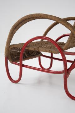 Erich Dieckmann Wicker and painted metal armchair in Bauhaus style - 3798098