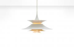 Erik Balslev White Radius Pendant Lamp by Eric Balslev for Fog M rup Denmark circa 1970 - 875258