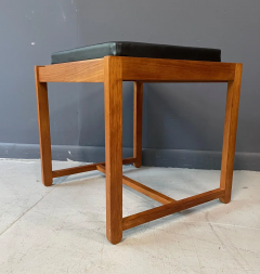 Erik Buch 1960s Danish Teak Black Vinyl Teak Flip Top Stool by Erik Buch - 2606825