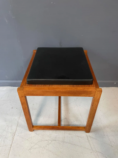 Erik Buch 1960s Danish Teak Black Vinyl Teak Flip Top Stool by Erik Buch - 2606829