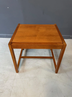 Erik Buch 1960s Danish Teak Black Vinyl Teak Flip Top Stool by Erik Buch - 2606833