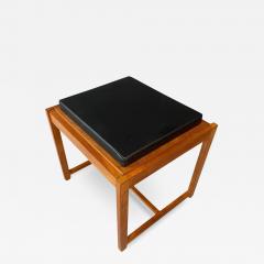 Erik Buch 1960s Danish Teak Black Vinyl Teak Flip Top Stool by Erik Buch - 2609192