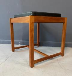 Erik Buch 1960s Danish Teak Black Vinyl Teak Fliptop Stool by Erik Buch - 3146137