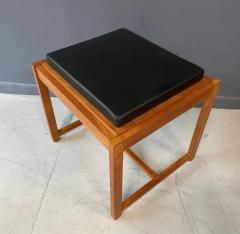 Erik Buch 1960s Danish Teak Black Vinyl Teak Fliptop Stool by Erik Buch - 3146139