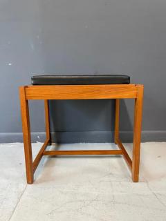 Erik Buch 1960s Danish Teak Black Vinyl Teak Fliptop Stool by Erik Buch - 3146140