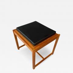 Erik Buch 1960s Danish Teak Black Vinyl Teak Fliptop Stool by Erik Buch - 3149887